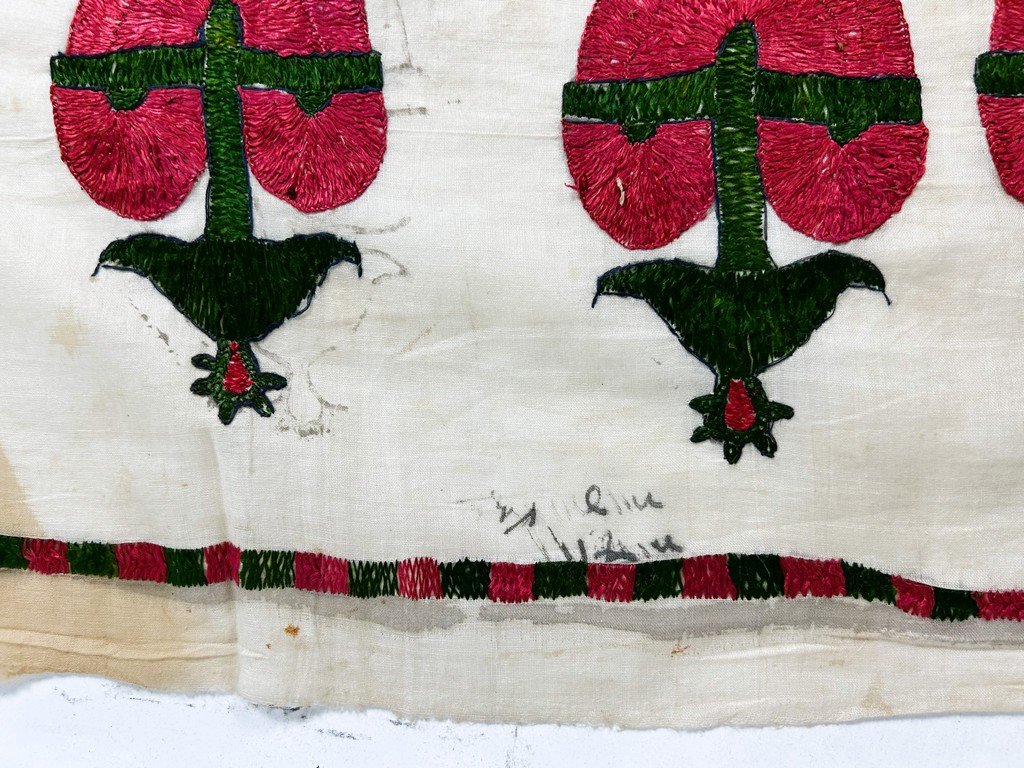 Châle nuptial "Abochini", coton brodé de soie floche - Sindh Indes Circa 1900-photo-6