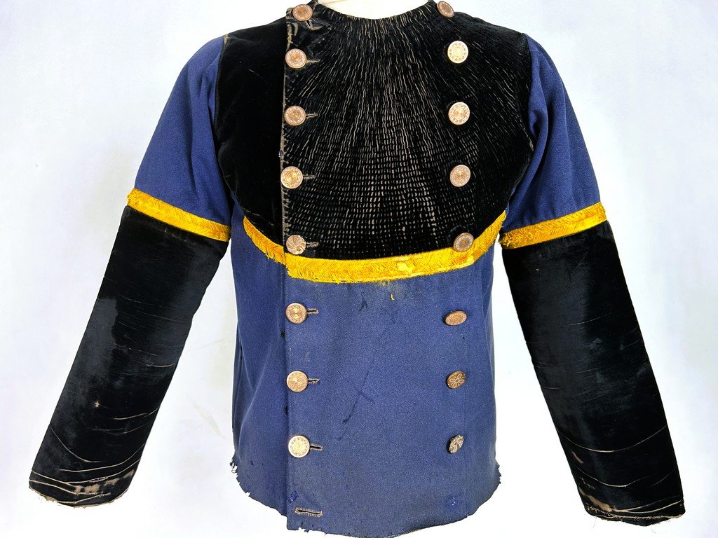 Breton Chupenn Jacket In Embroidered Indigo Wool Cloth - Quimper Region Circa 1880-1900-photo-2