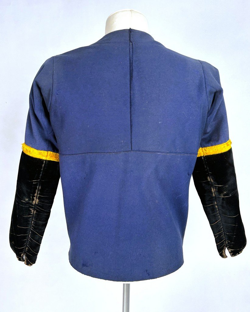 Breton Chupenn Jacket In Embroidered Indigo Wool Cloth - Quimper Region Circa 1880-1900-photo-3