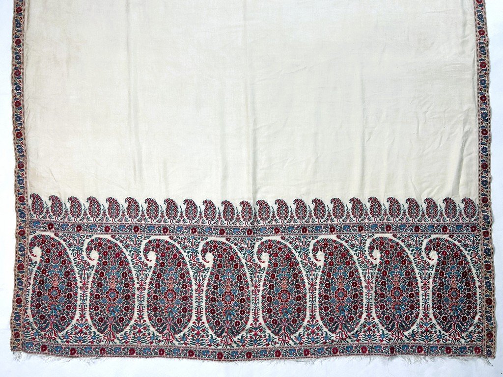Paisley Cashmere Shawl, Empire Or Regency Style - Scotland Circa 1800-1825-photo-4
