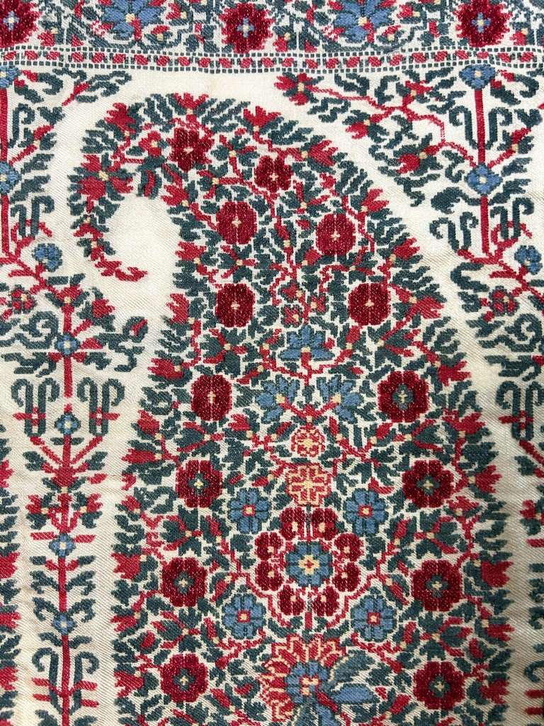 Paisley Cashmere Shawl, Empire Or Regency Style - Scotland Circa 1800-1825-photo-3