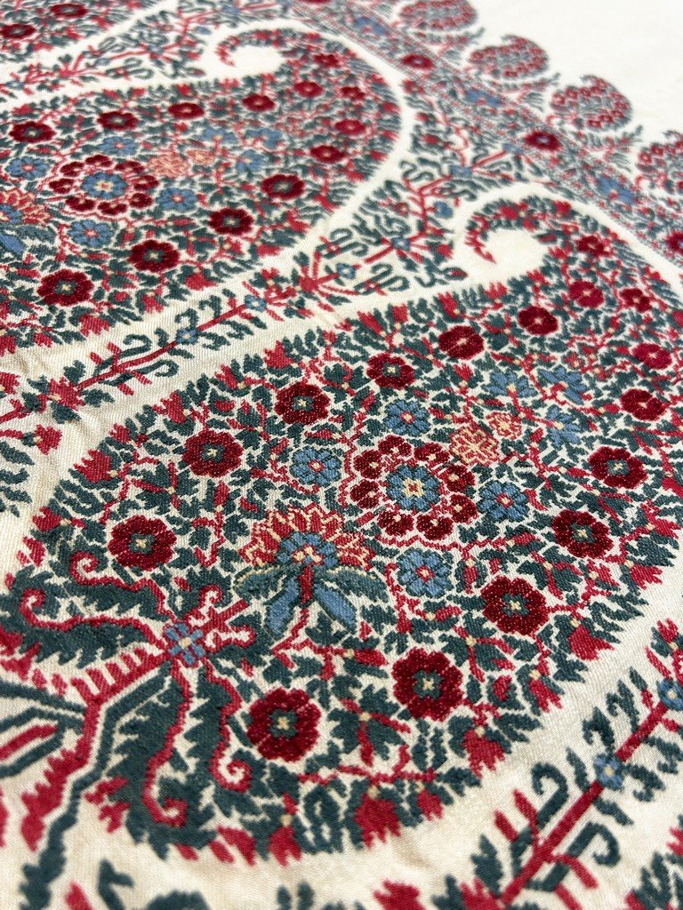 Paisley Cashmere Shawl, Empire Or Regency Style - Scotland Circa 1800-1825-photo-4