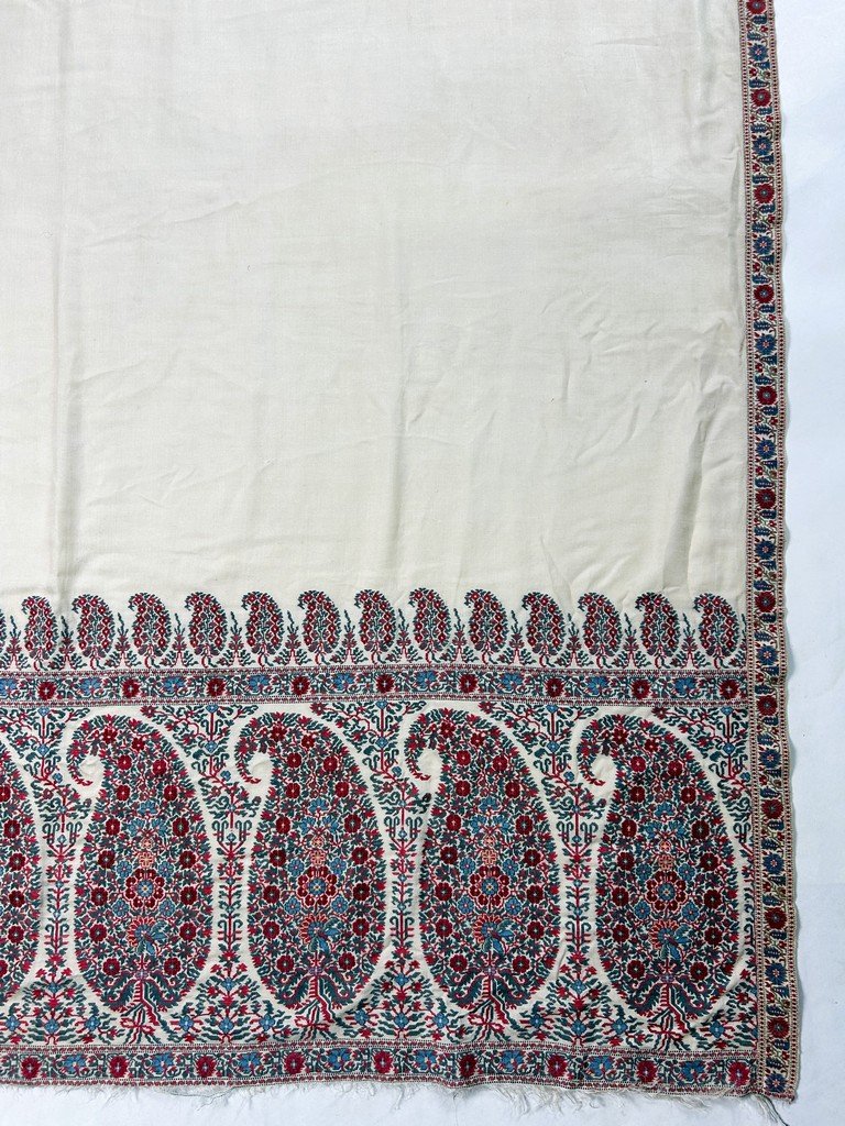 Paisley Cashmere Shawl, Empire Or Regency Style - Scotland Circa 1800-1825-photo-5