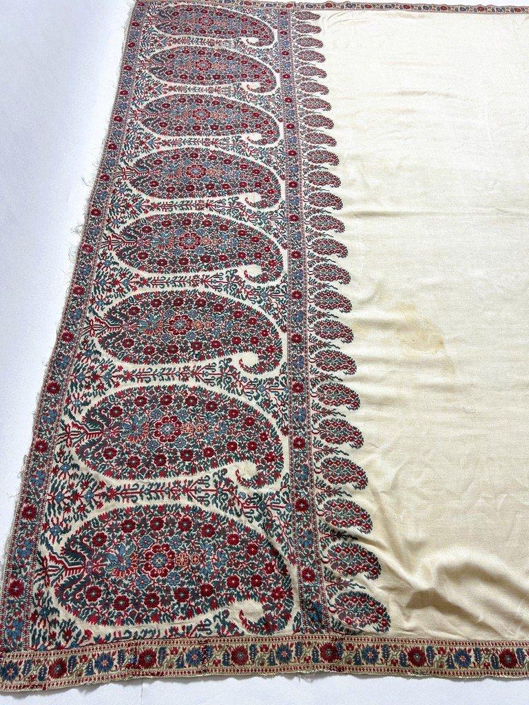 Paisley Cashmere Shawl, Empire Or Regency Style - Scotland Circa 1800-1825-photo-7