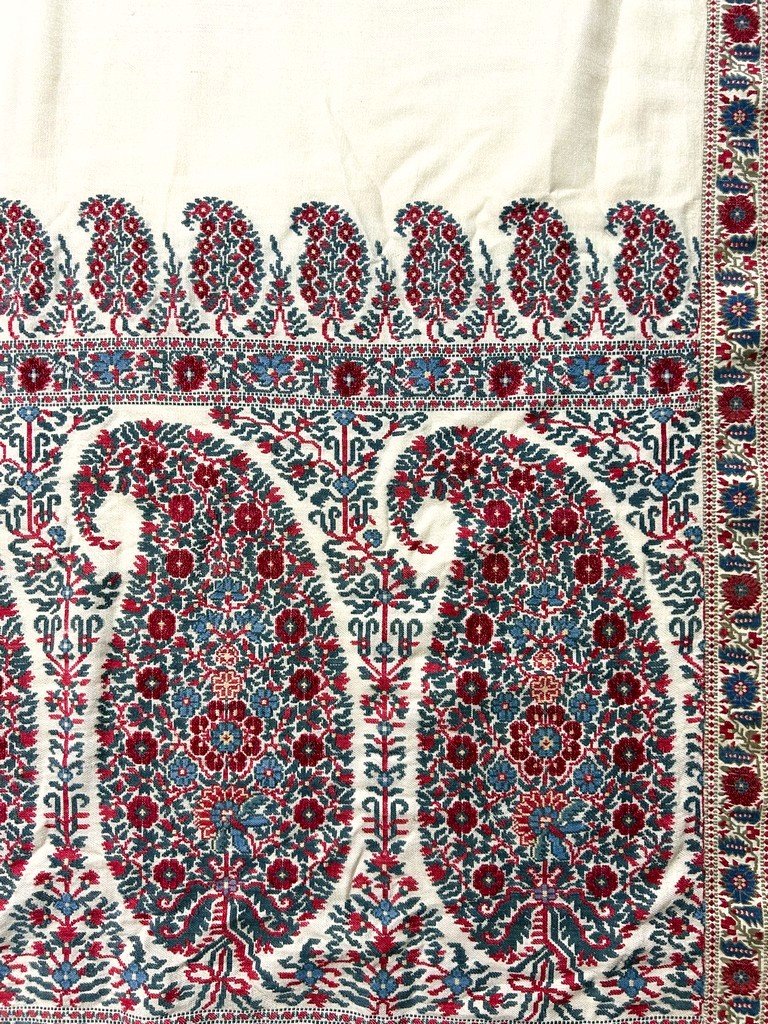 Paisley Cashmere Shawl, Empire Or Regency Style - Scotland Circa 1800-1825