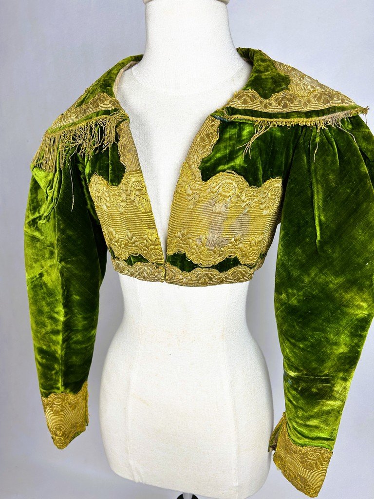 Spencer en velours émeraude et brocart de fils d'or - Russie ou Balkans Circa 1830-photo-2