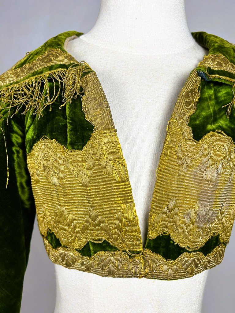 Spencer en velours émeraude et brocart de fils d'or - Russie ou Balkans Circa 1830-photo-3