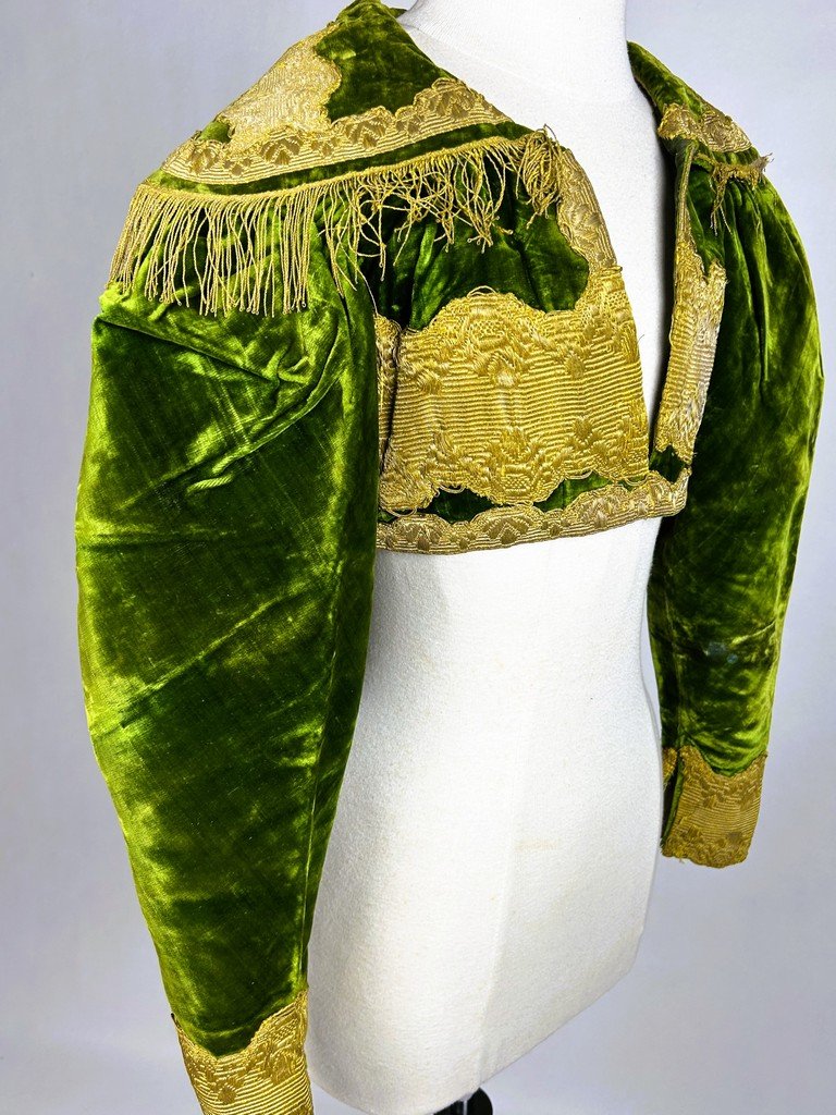 Spencer en velours émeraude et brocart de fils d'or - Russie ou Balkans Circa 1830-photo-4