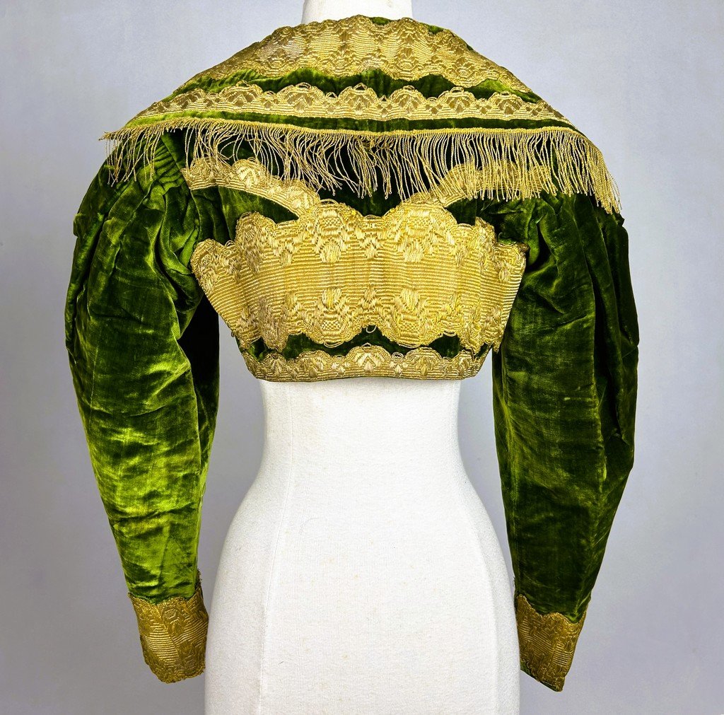 Spencer en velours émeraude et brocart de fils d'or - Russie ou Balkans Circa 1830-photo-3