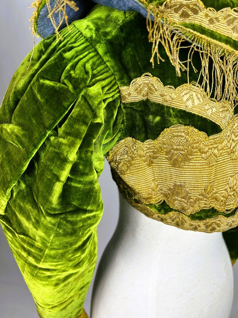 Spencer en velours émeraude et brocart de fils d'or - Russie ou Balkans Circa 1830-photo-5