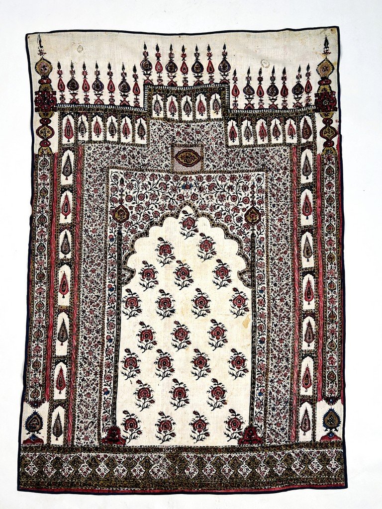 Kalamkari peint au cachet UEIC Compagnie des Indes anglaise - Indes, Machilipatnam début XIXe -photo-4