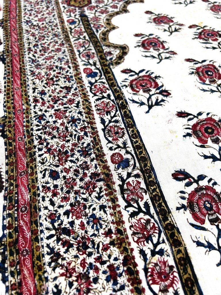 Kalamkari peint au cachet UEIC Compagnie des Indes anglaise - Indes, Machilipatnam début XIXe -photo-1