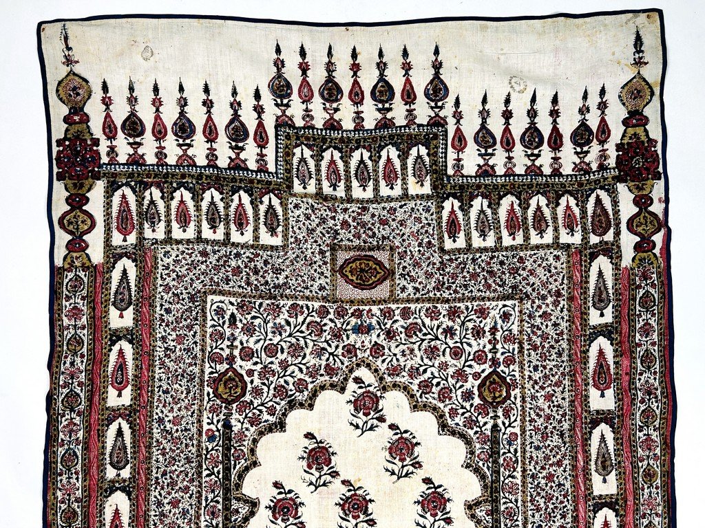 Kalamkari peint au cachet UEIC Compagnie des Indes anglaise - Indes, Machilipatnam début XIXe -photo-2