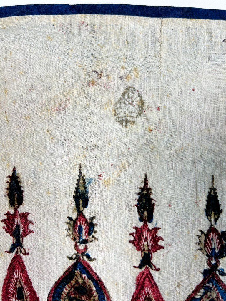 Kalamkari peint au cachet UEIC Compagnie des Indes anglaise - Indes, Machilipatnam début XIXe -photo-3