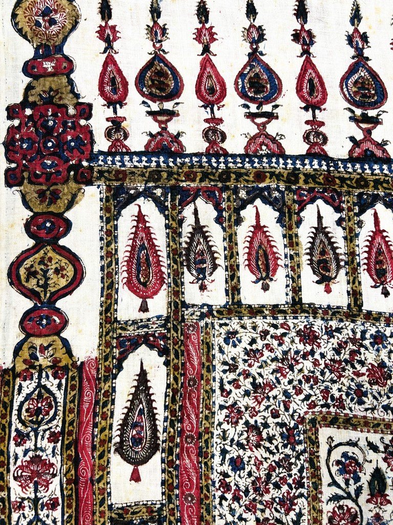 Kalamkari peint au cachet UEIC Compagnie des Indes anglaise - Indes, Machilipatnam début XIXe -photo-6