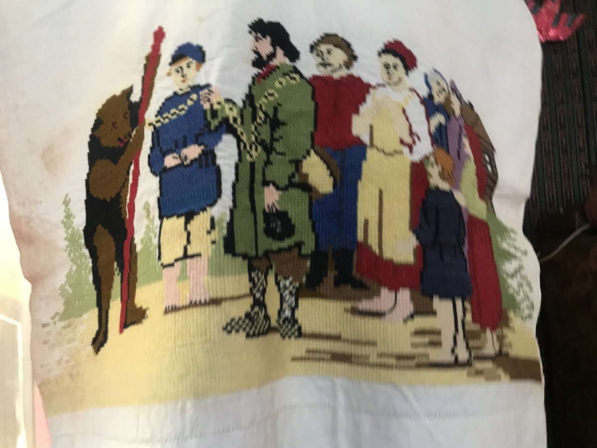 Echarpe de mariage brodée - Russie début XXe siècle-photo-5