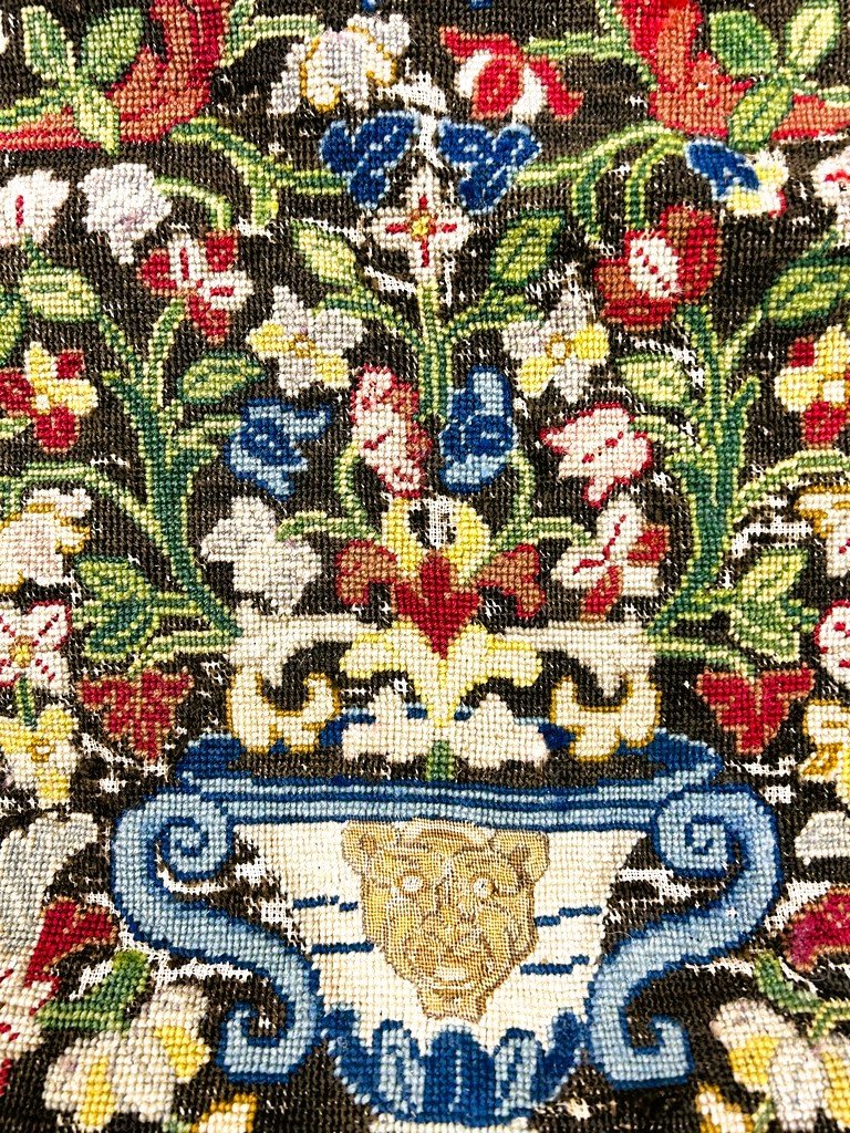 Louis XIV Armchair Upholstery With Stitched Patterns - France, Second Half Of The 17th Century-photo-3