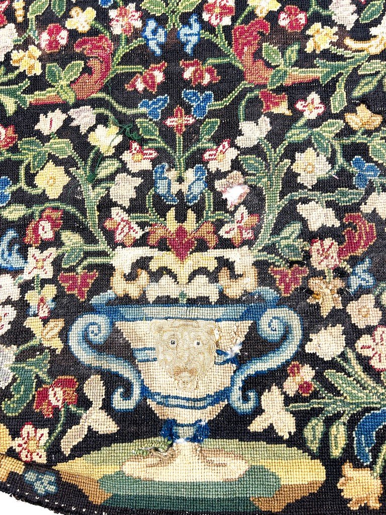 Louis XIV Armchair Upholstery With Stitched Patterns - France, Second Half Of The 17th Century-photo-4