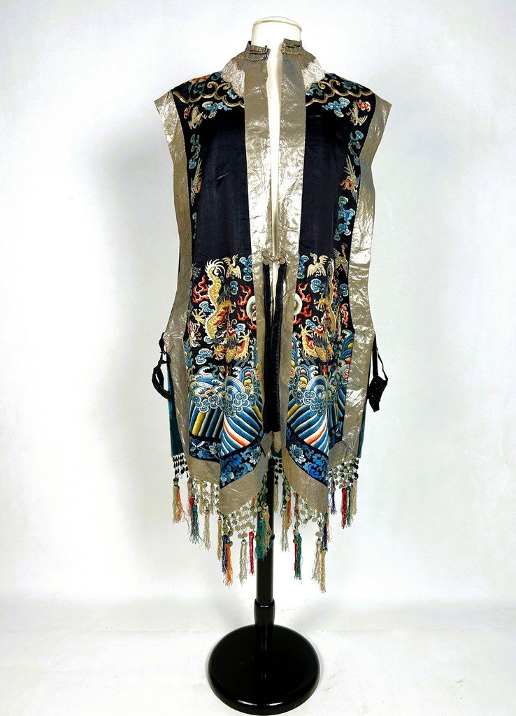 Xia Pei ou veste de cérémonie brodée - Chine dynastie Qing XIXe siècle-photo-2