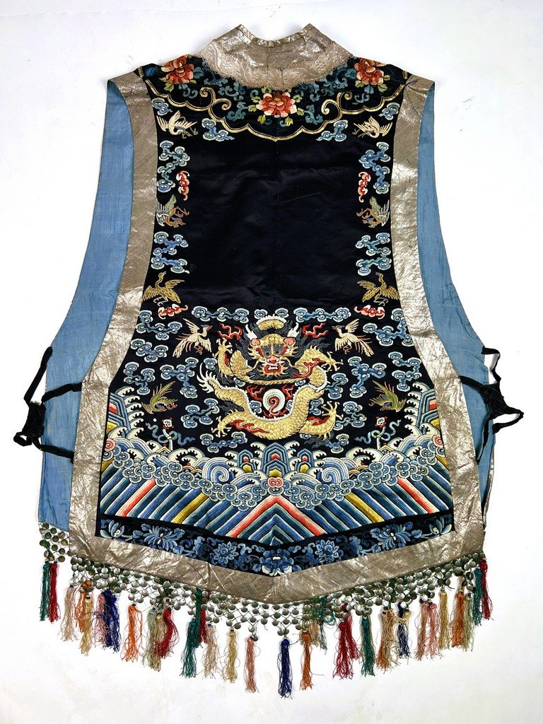 Xia Pei ou veste de cérémonie brodée - Chine dynastie Qing XIXe siècle-photo-3