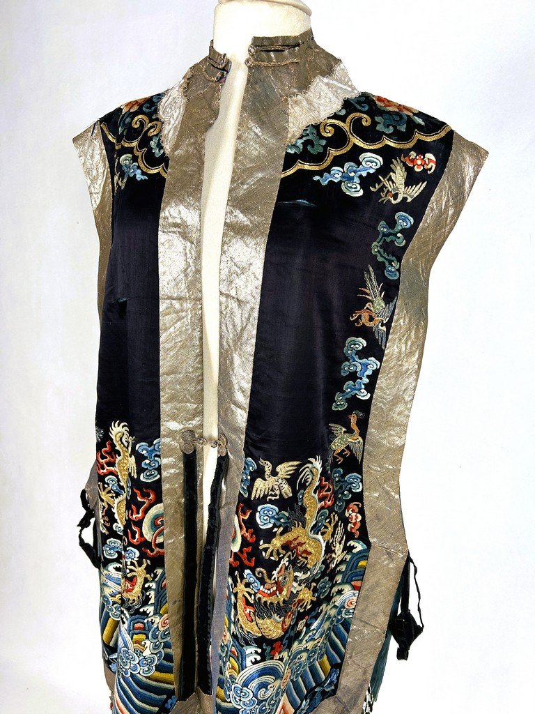 Xia Pei ou veste de cérémonie brodée - Chine dynastie Qing XIXe siècle-photo-7