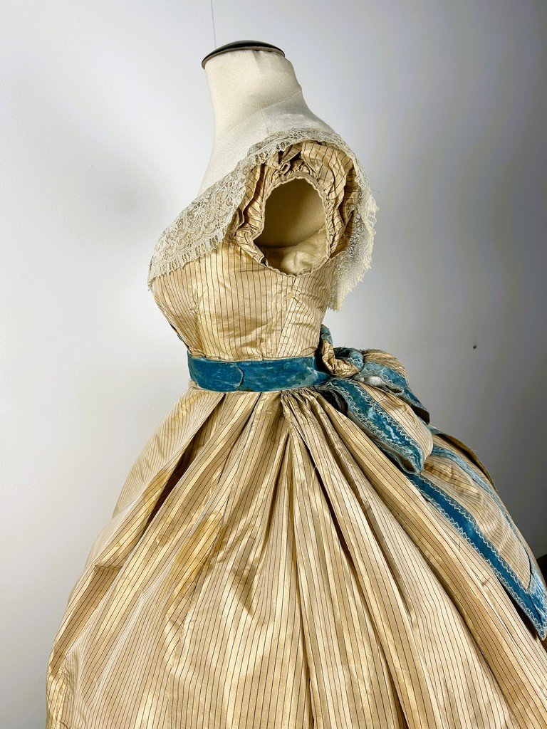 Robe à transformation en taffetas et crinoline projetée  - France Second Empire Circa 1865-photo-7