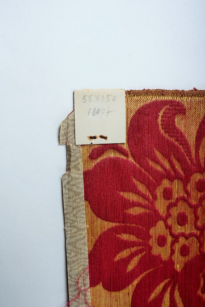 Lampas With Large Cherry And Golden Yellow Motifs — Lyon Or Tours, Circa 1870-photo-8