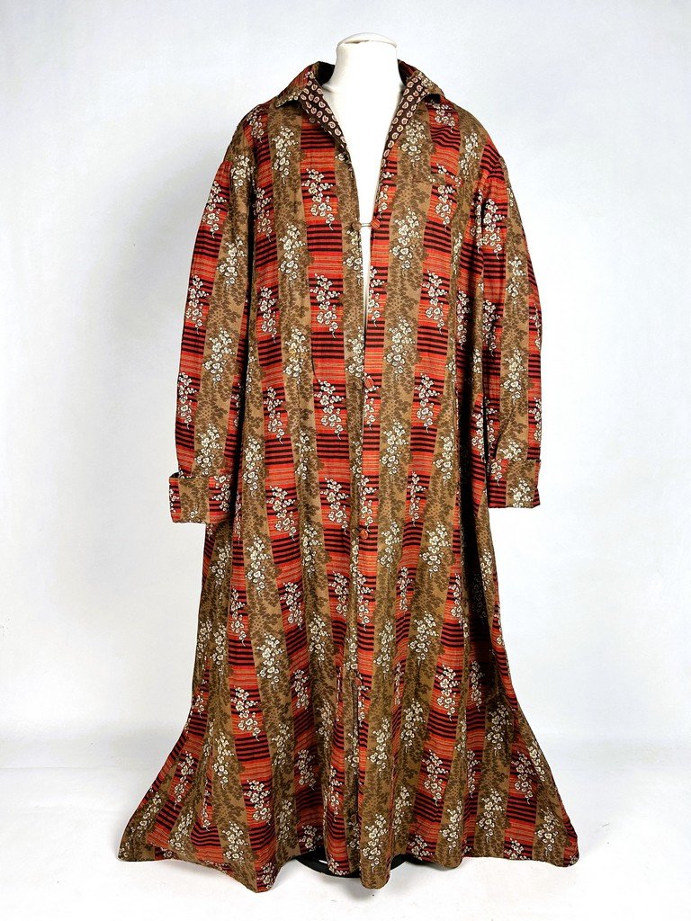 Un Banyan ou robe de chambre en indienne française Circa 1850-photo-3
