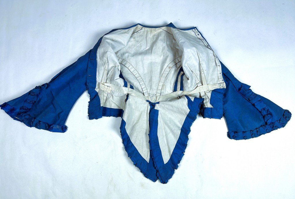Polish-style Visiting Dress In Blue Silk Taffeta By Raymond Et Falbalas - France, Circa 1875-photo-6