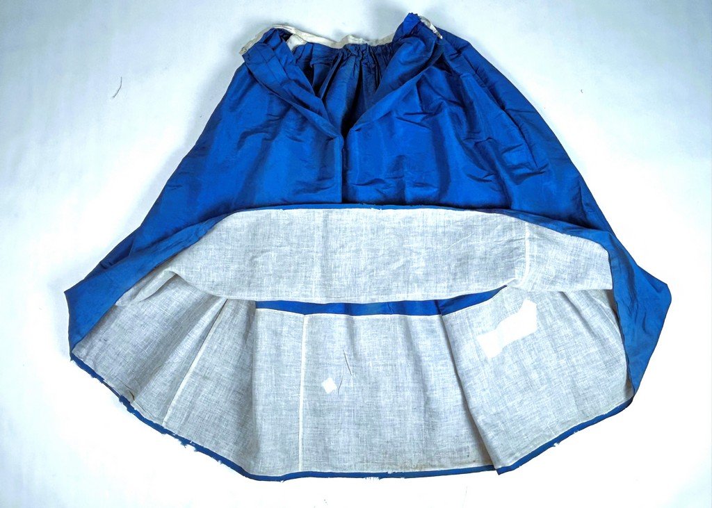 Polish-style Visiting Dress In Blue Silk Taffeta By Raymond Et Falbalas - France, Circa 1875-photo-7
