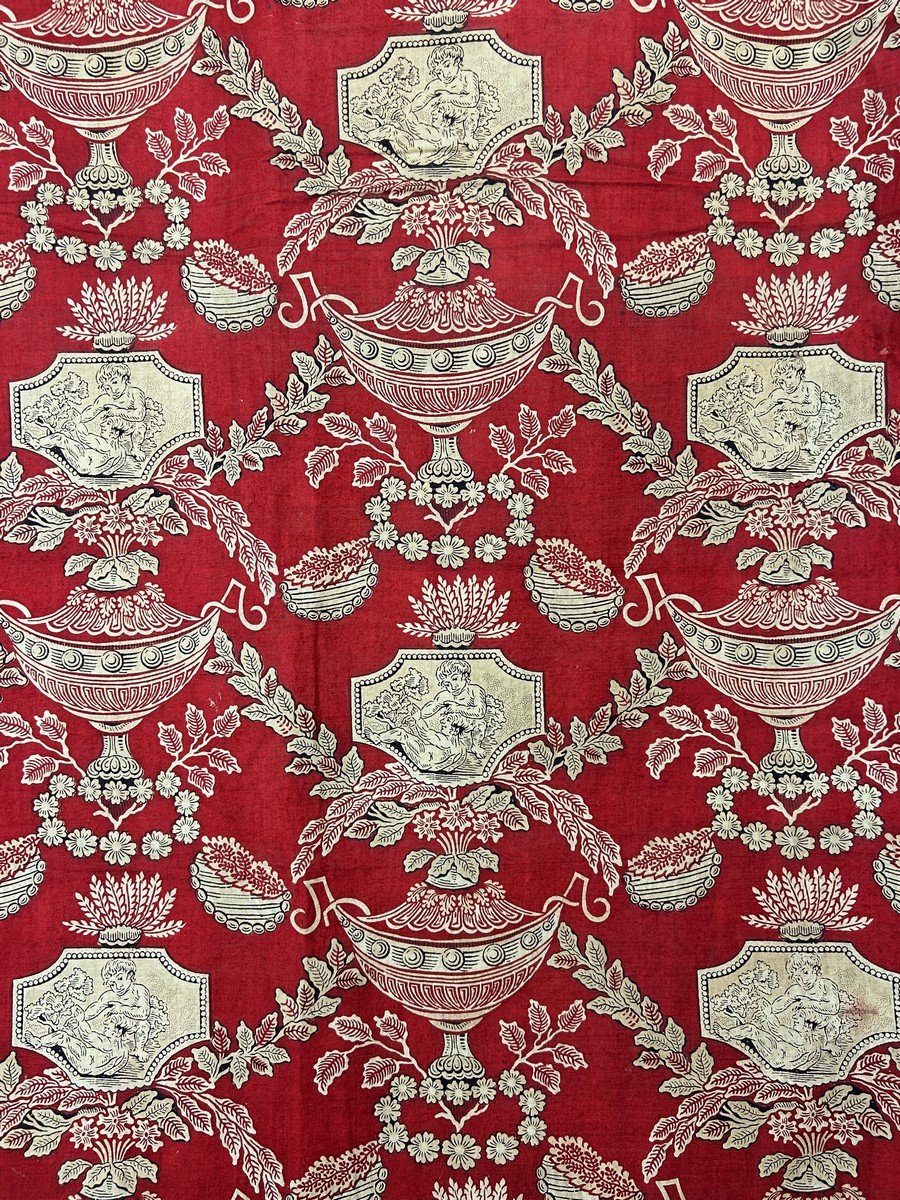 Une pente en Toile de Normandie imprimée Garance de scènes de Bacchus - France Circa 1805-photo-4