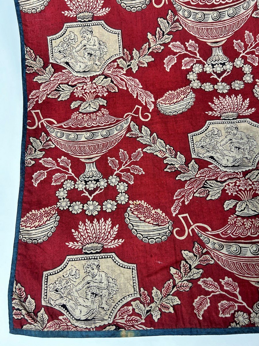 Une pente en Toile de Normandie imprimée Garance de scènes de Bacchus - France Circa 1805-photo-3