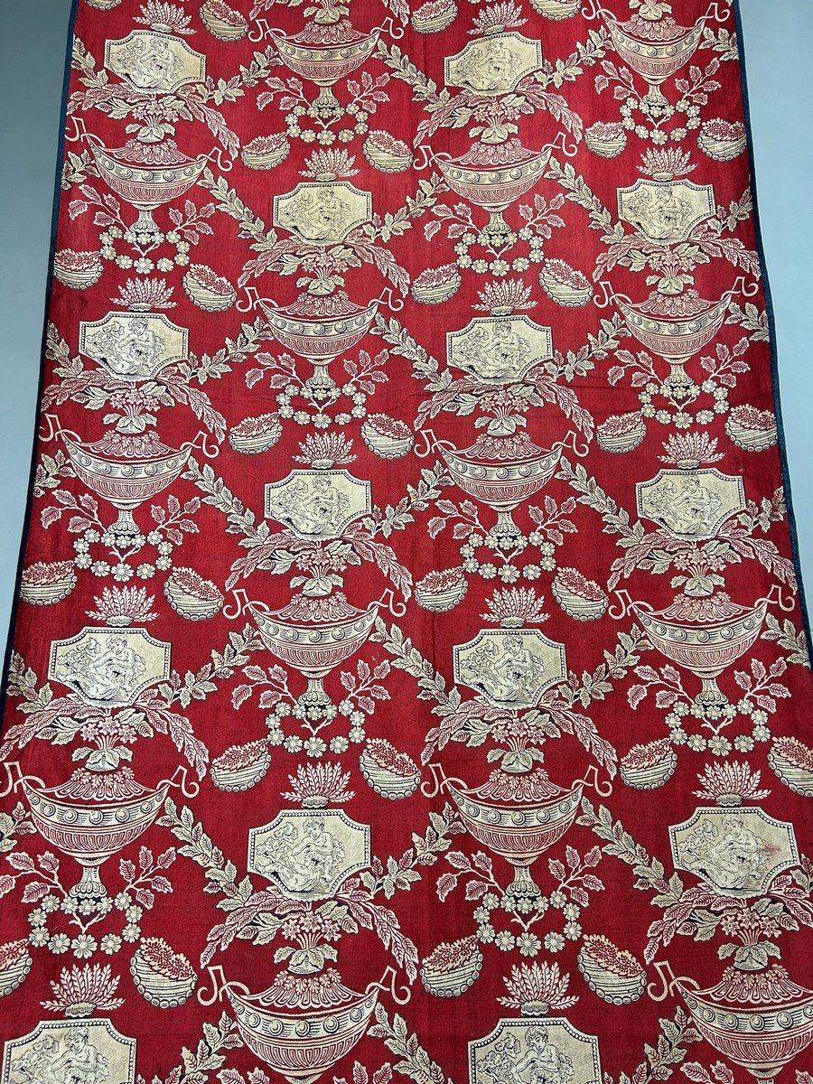 Une pente en Toile de Normandie imprimée Garance de scènes de Bacchus - France Circa 1805-photo-4