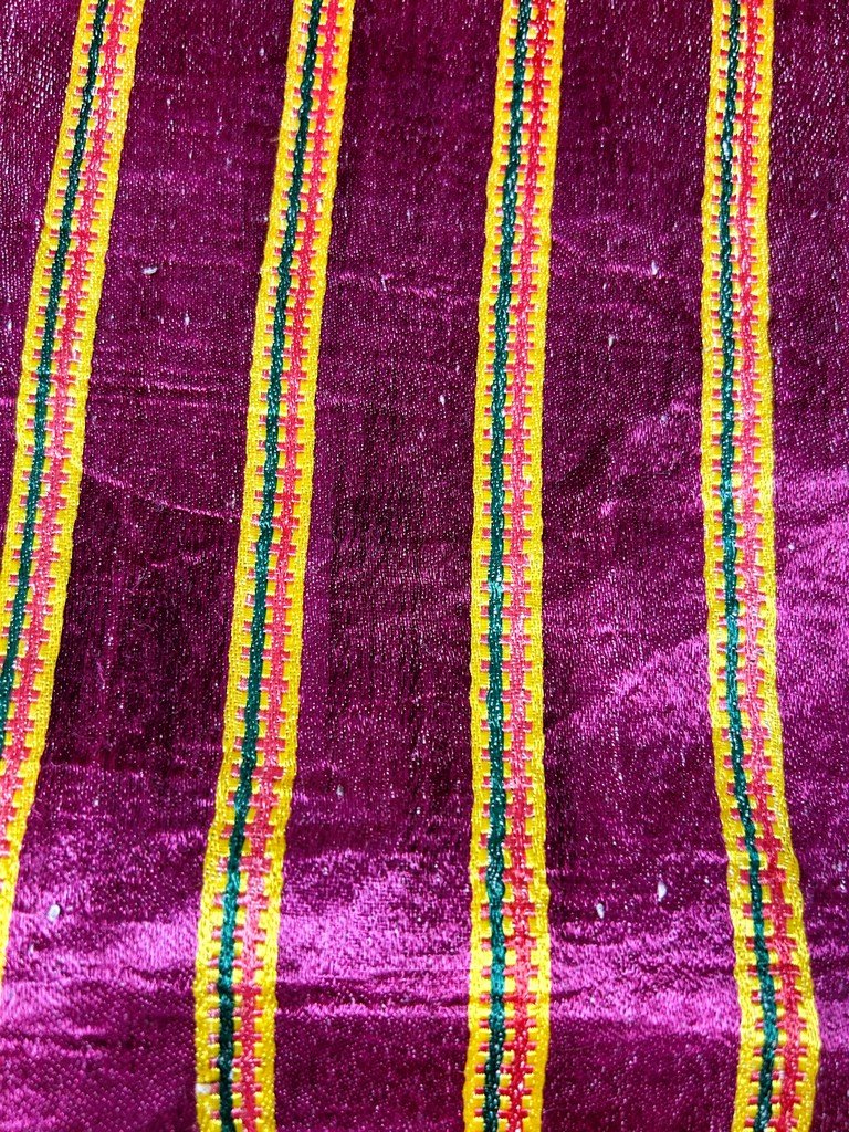 Masrhu - Indian Satin Sari With Silk And Cotton Stripes - Gujarat, Circa 1940-photo-2