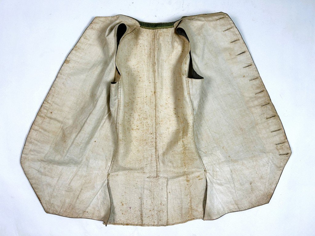 Habit et Gilet de gentilhomme en taffetas Miniature vert jaune - France Circa 1785-photo-6