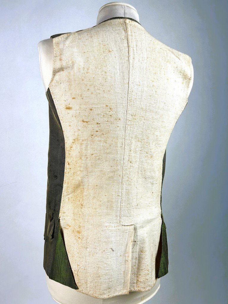 Habit et Gilet de gentilhomme en taffetas Miniature vert jaune - France Circa 1785-photo-7