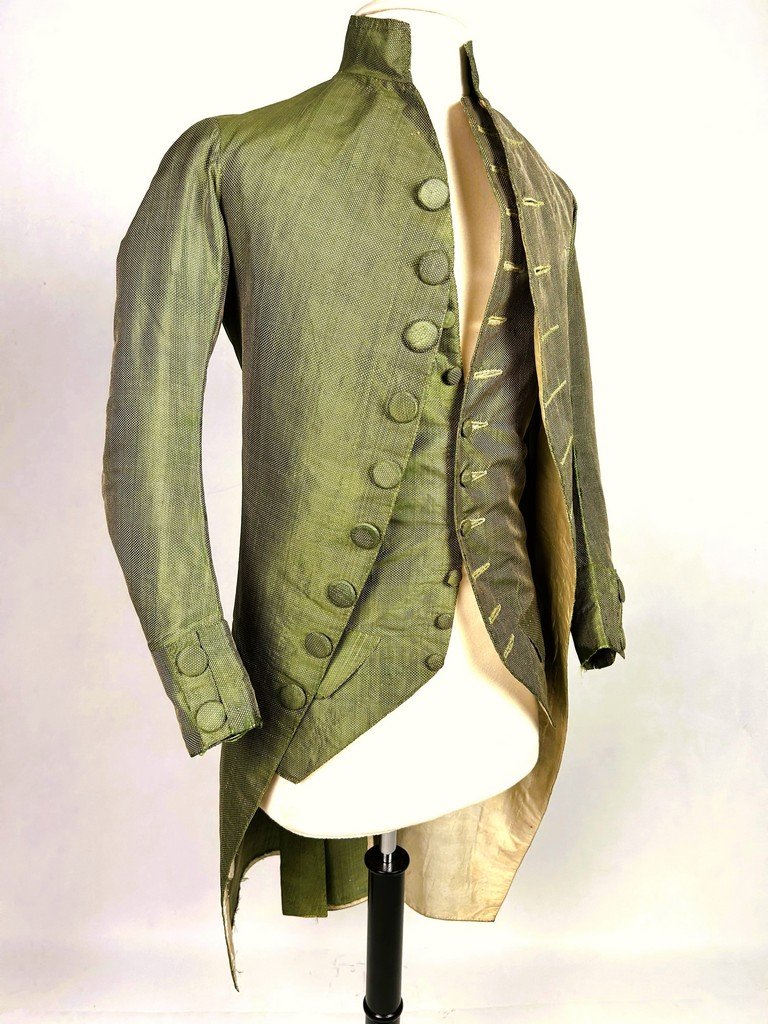 Habit et Gilet de gentilhomme en taffetas Miniature vert jaune - France Circa 1785
