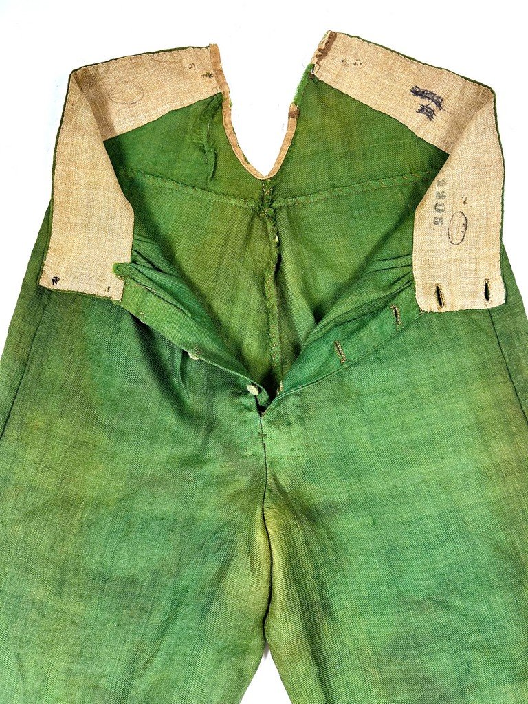 Trousers From An “incroyable” Outfit, Made Of Green-and-yellow Wool Twill—france, Circa 1795–1805-photo-2