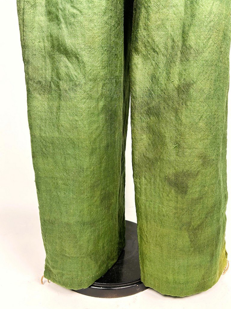 Trousers From An “incroyable” Outfit, Made Of Green-and-yellow Wool Twill—france, Circa 1795–1805-photo-1