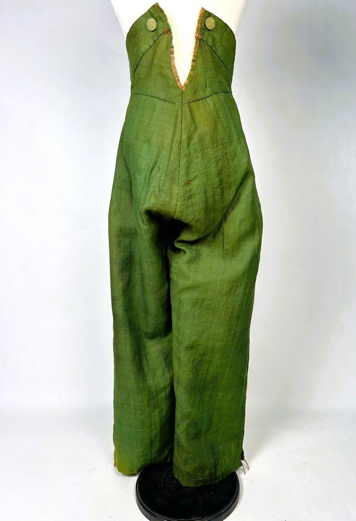 Trousers From An “incroyable” Outfit, Made Of Green-and-yellow Wool Twill—france, Circa 1795–1805-photo-4