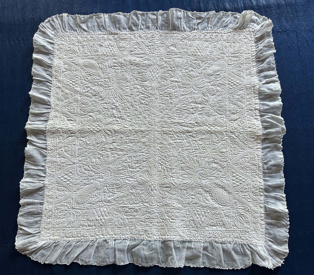 Marseille-style Quilt - Petassoun With Ruffles - Provence, Late 18th Century-photo-3