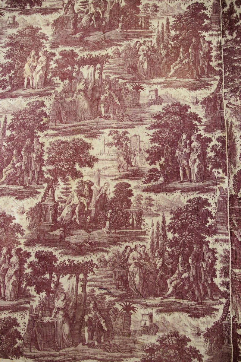 Courtepointe en Toile de Nantes – Louis XIV et Madame de La Vallière - Petitpierre C. 1815-photo-3