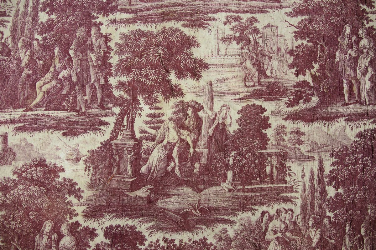 Courtepointe en Toile de Nantes – Louis XIV et Madame de La Vallière - Petitpierre C. 1815-photo-1