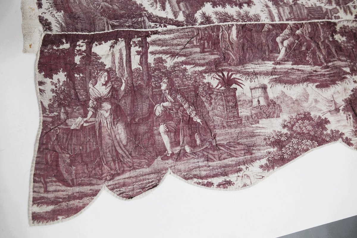 Courtepointe en Toile de Nantes – Louis XIV et Madame de La Vallière - Petitpierre C. 1815-photo-2