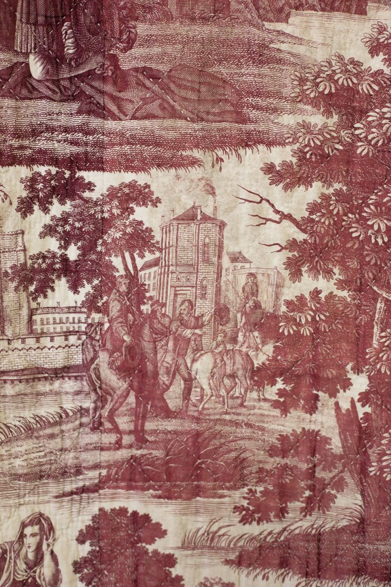 Courtepointe en Toile de Nantes – Louis XIV et Madame de La Vallière - Petitpierre C. 1815-photo-6