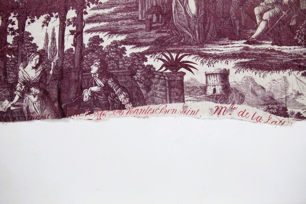 Courtepointe en Toile de Nantes – Louis XIV et Madame de La Vallière - Petitpierre C. 1815-photo-8