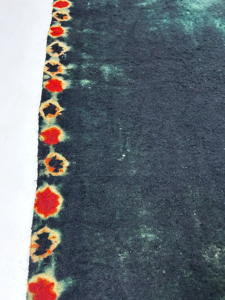 Berber Wool Shawl In Indigo And Tie-dye - Southern Tunisia, Circa 1900-photo-4