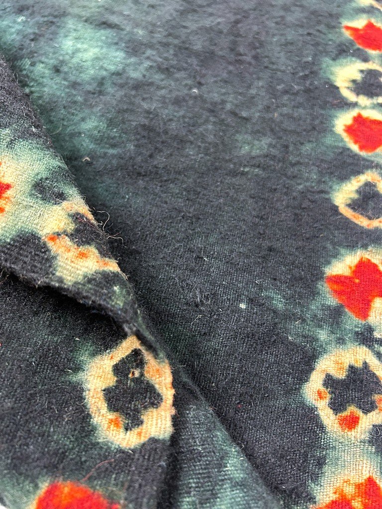 Berber Wool Shawl In Indigo And Tie-dye - Southern Tunisia, Circa 1900-photo-5
