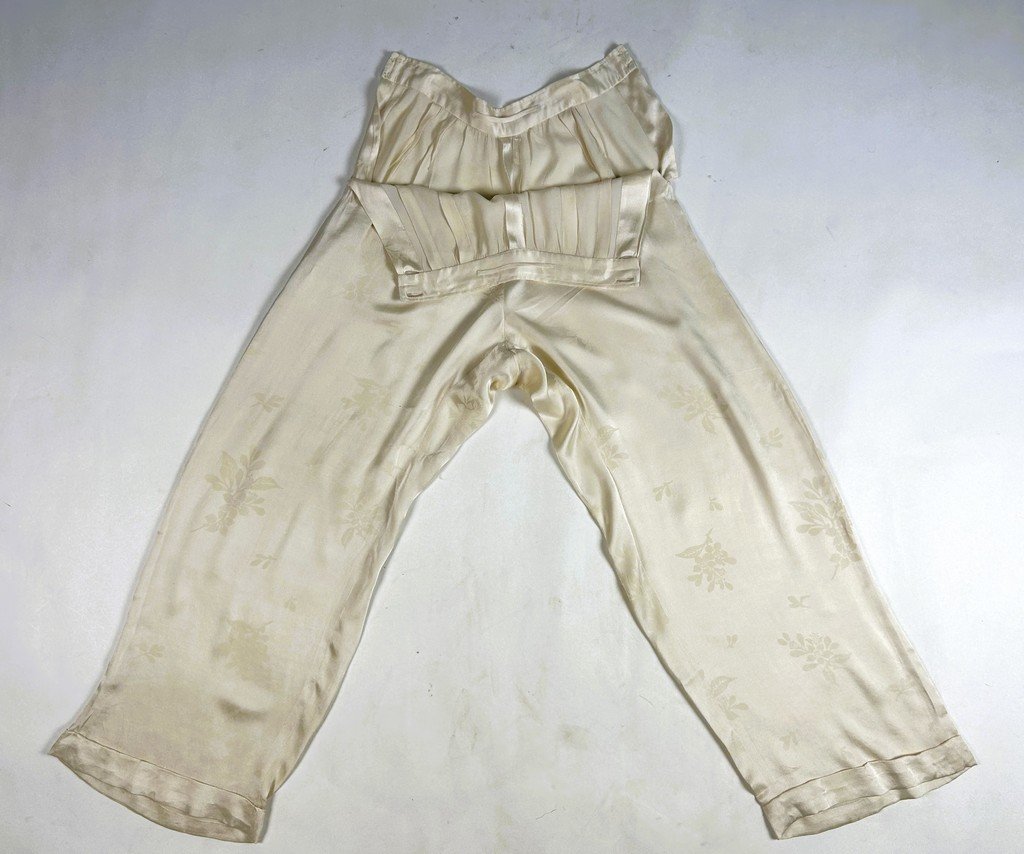 Pyjama du soir en satin Duchesse imprimé de la Maison Paquin - France Circa 1930 -photo-8