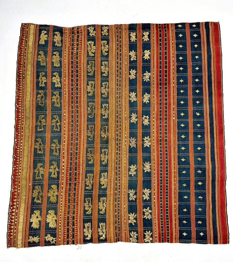 Lampong Skirt Made Of Cotton Embroidered With Gold Thread—sumatra, Indonesia, Late 19th Century-photo-2